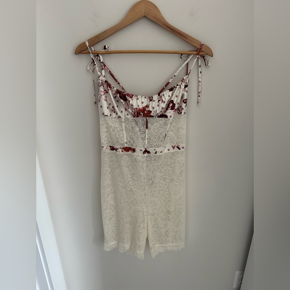 Intimately Free‎ People lace corset romper nightgown size large